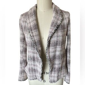 Max Studio Waterfall pink tweed shawl collar blazer, Sz S